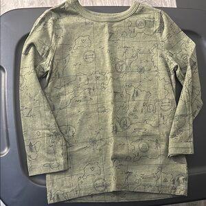 Kids Green Map Print Shirt